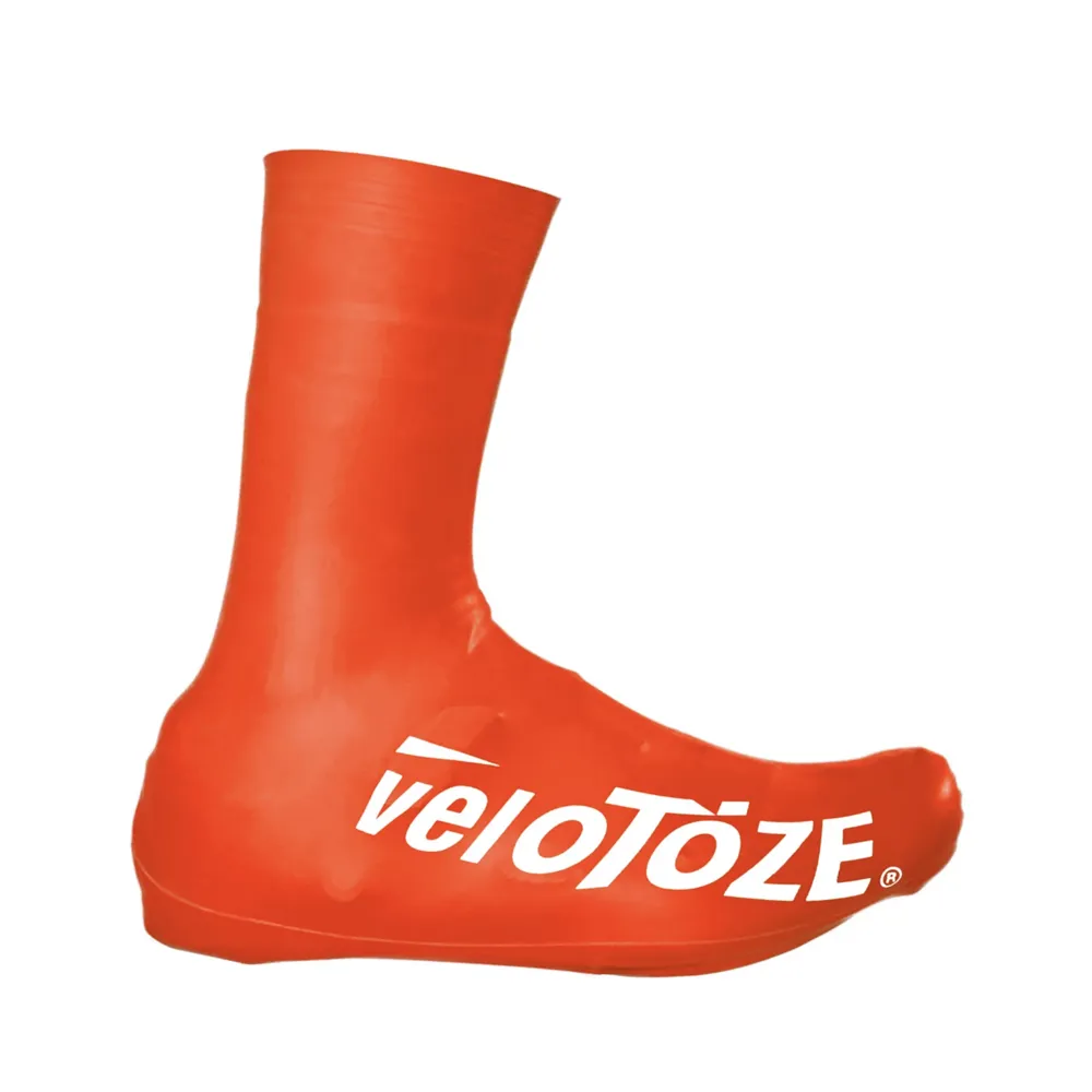 Image of VeloToze Aero OverShoe Tall Red/White Logo